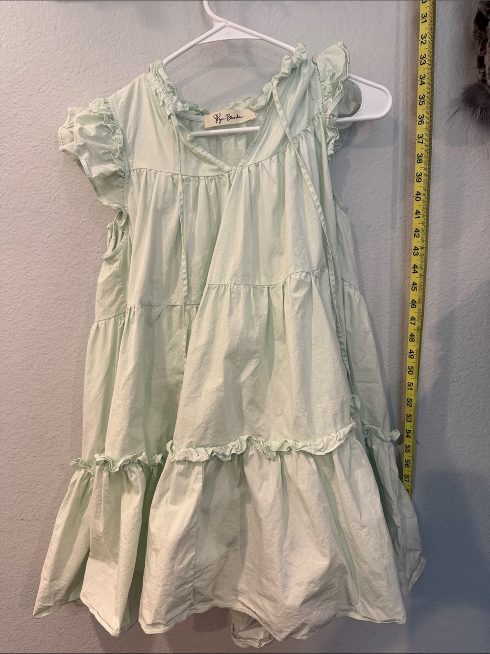 Pastel Mint Ruffled Tiered Mini Dress